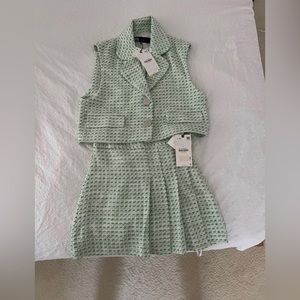 Zara Tweed vest top XS and skirt set